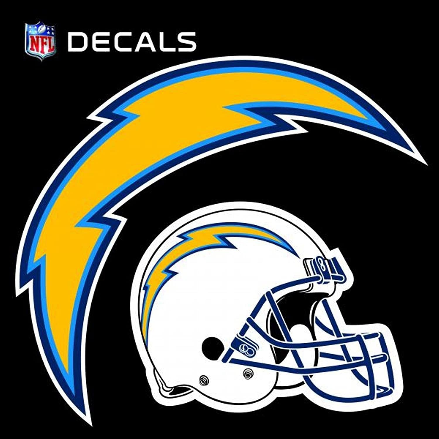 Los Angeles Chargers 8" LOGO Decal with BONUS DECAL Vinyl Reusable Auto Football