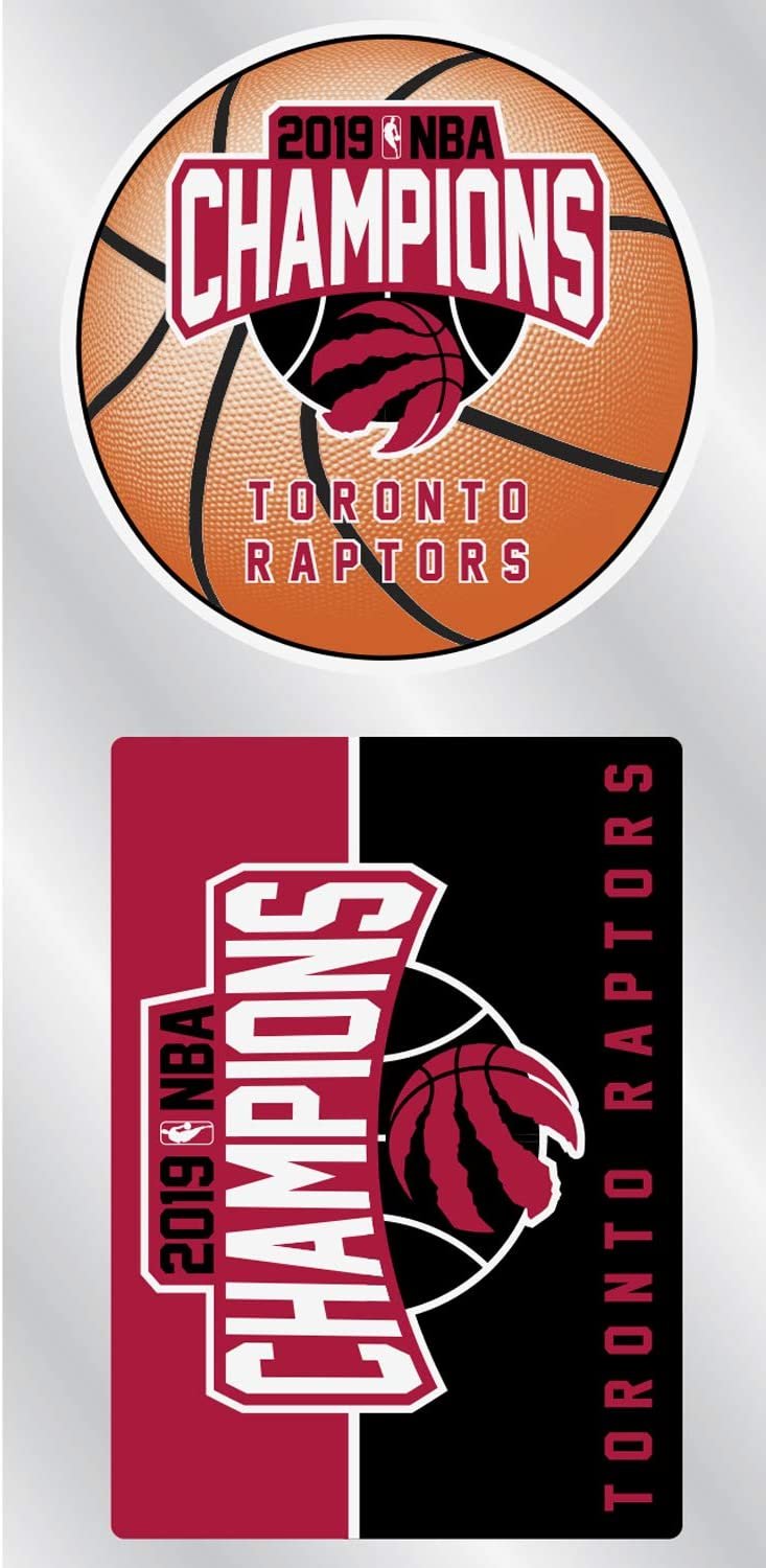 Toronto Raptors 2019 NBA Champions Double Up Die Cut Sticker Decal Sheet, 4x8 Inch