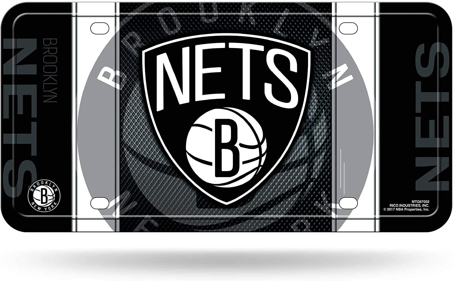 Brooklyn Nets Metal Auto Tag License Plate, Jersey Design, 6x12 Inch