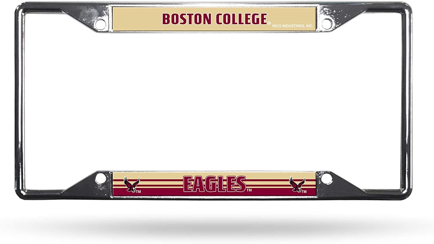 Boston College Eagles Metal License Plate Frame Chrome Tag Cover 6x12 Inch EZ View Design