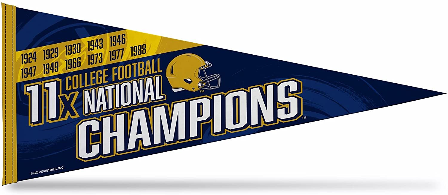 University of Notre Dame Fighting Irish, 11-Time Champions Soft Felt Pennant, 12x30 Inch