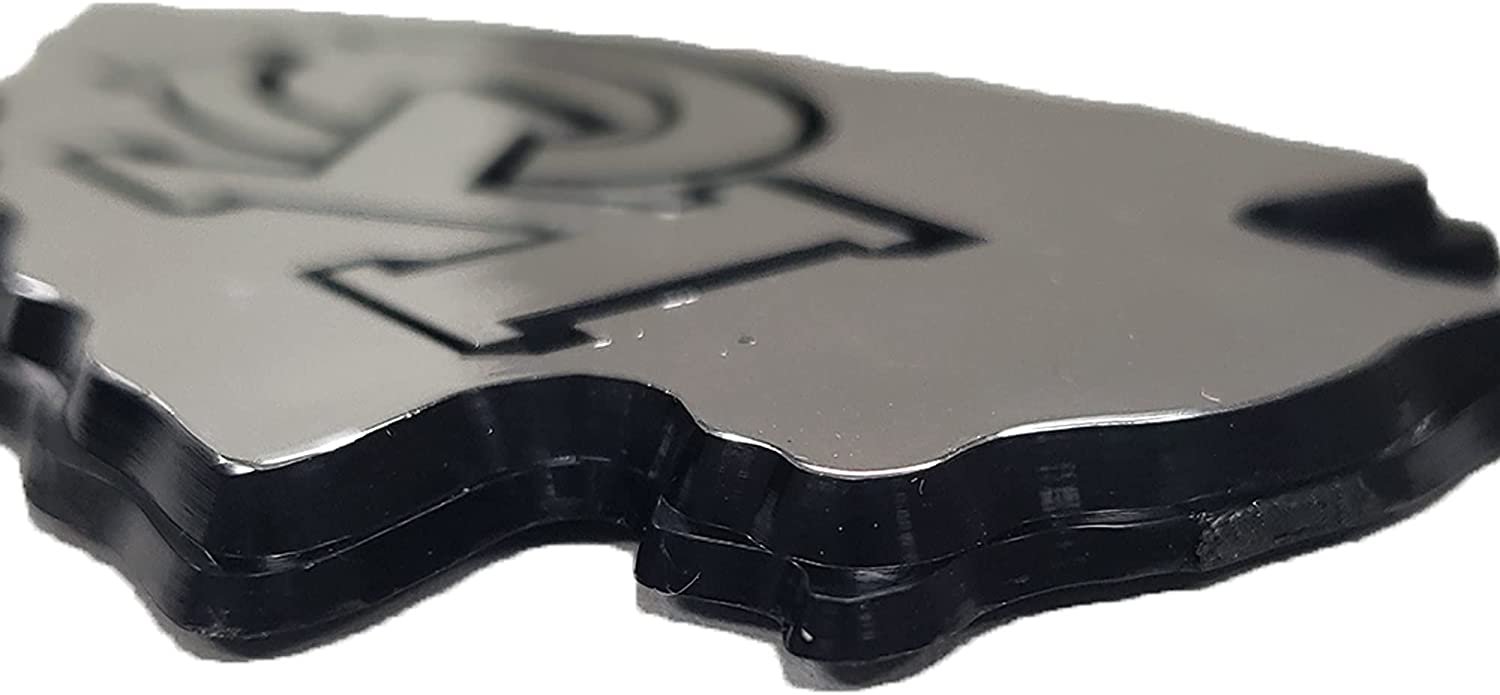 Colorado Avalanche Auto Emblem, Silver Chrome Color, Raised Molded Shape Cut Plastic, Adhesive Tape Backing
