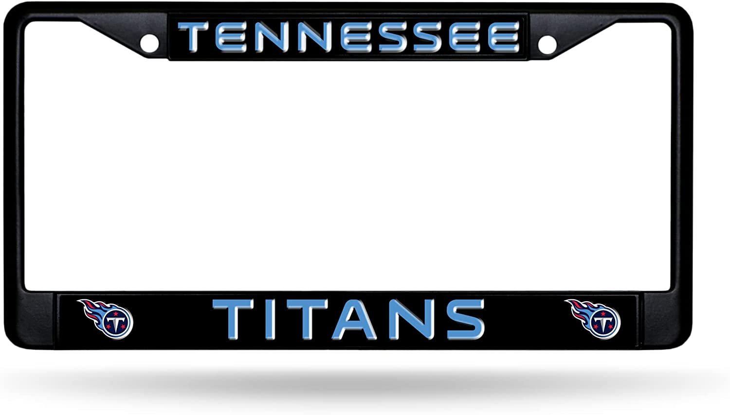 Tennessee Titans Black Metal License Plate Frame Chrome Tag Cover 6x12 Inch