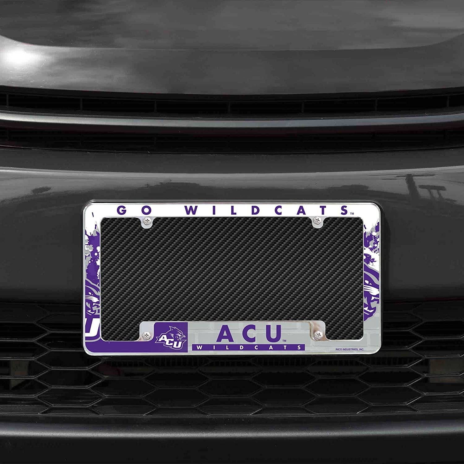 Abilene Christian University Wildcats Metal License Plate Frame Chrome Tag Cover All Over Design 6x12 Inch