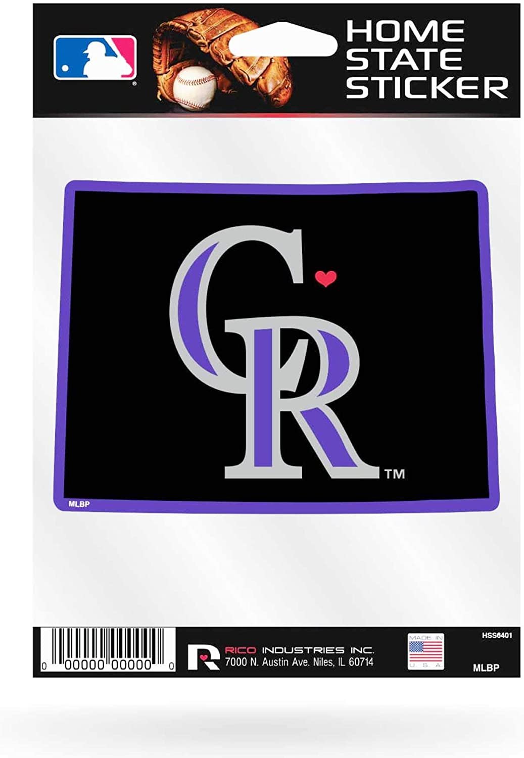Colorado Rockies 5 Inch Sticker Decal, Home State Design, Flat Vinyl, Full Adhesive Backing
