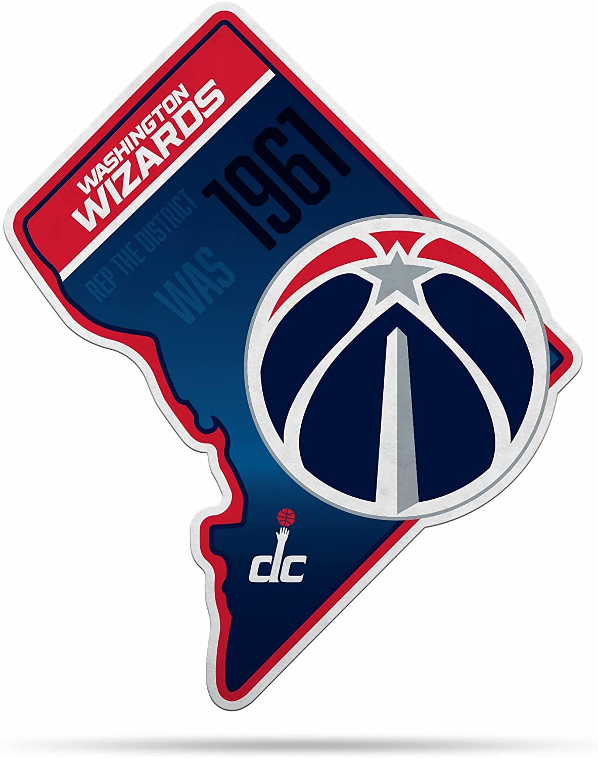 Washington Wizards Soft Felt Pennant, State Design, Shape Cut, 18 Inch, Easy To Hang