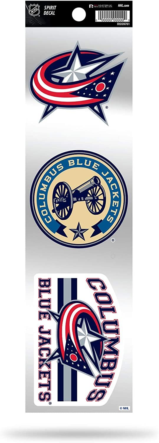 Columbus Blue Jackets 3pc Retro Spirit Decals Premium Throwback Stickers