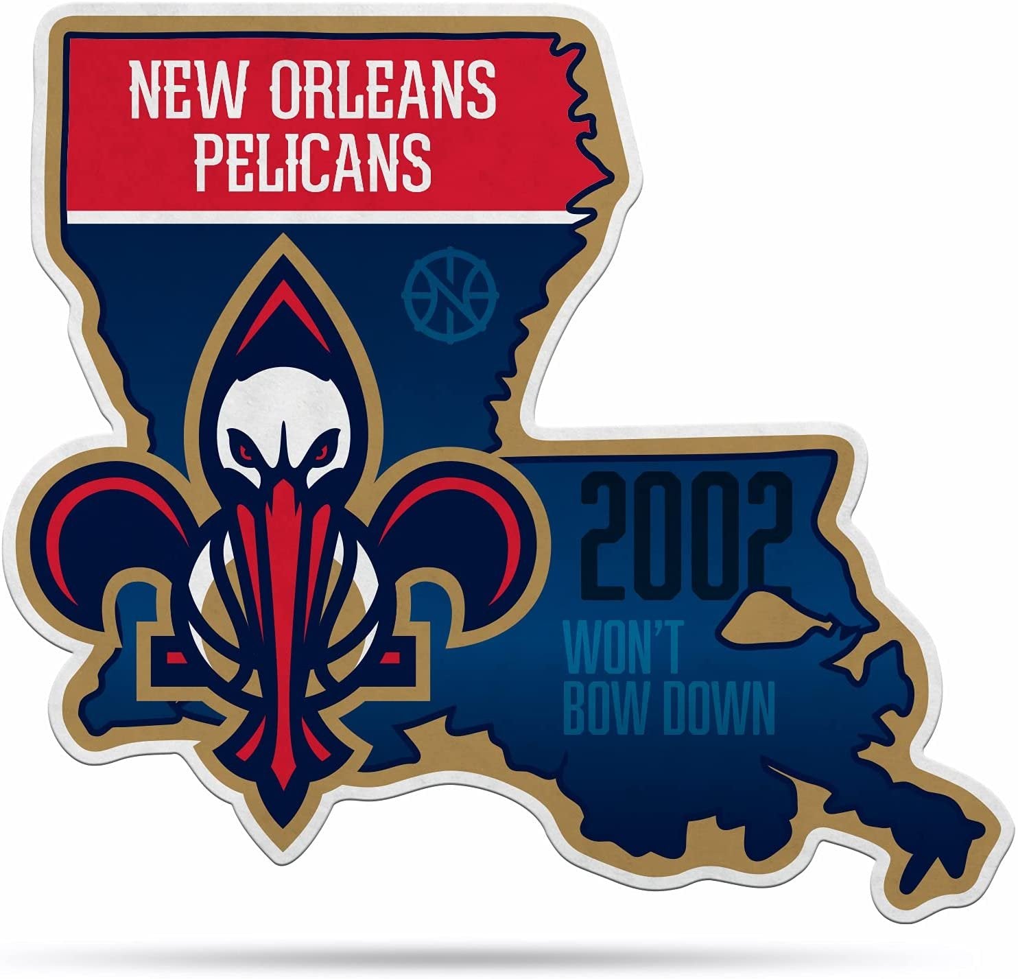 New Orleans Pelicans Soft Felt Wall Pennant State Shape 18 Inch Easy to Hang