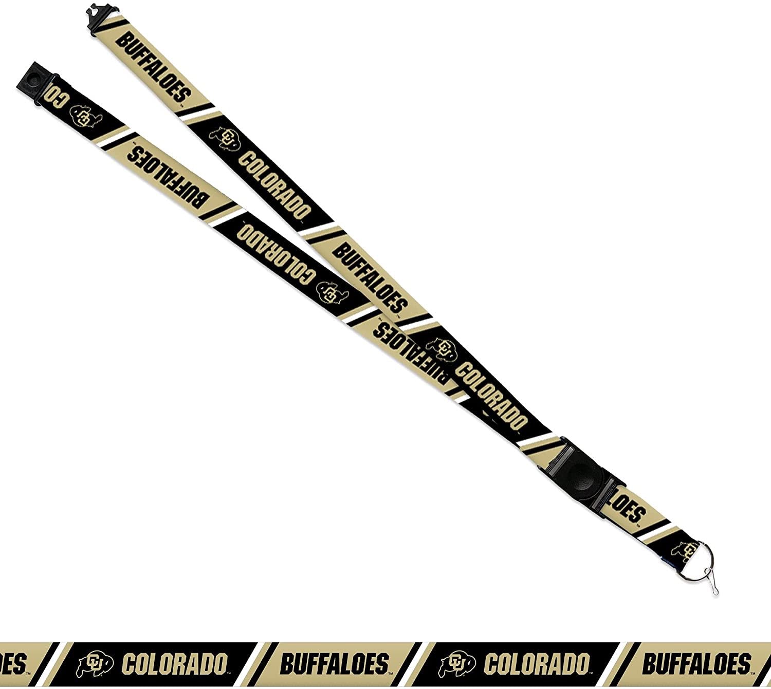 University of Colorado Buffaloes Lanyard Keychain Double Sided 18 Inch Button Clip Safety Breakaway