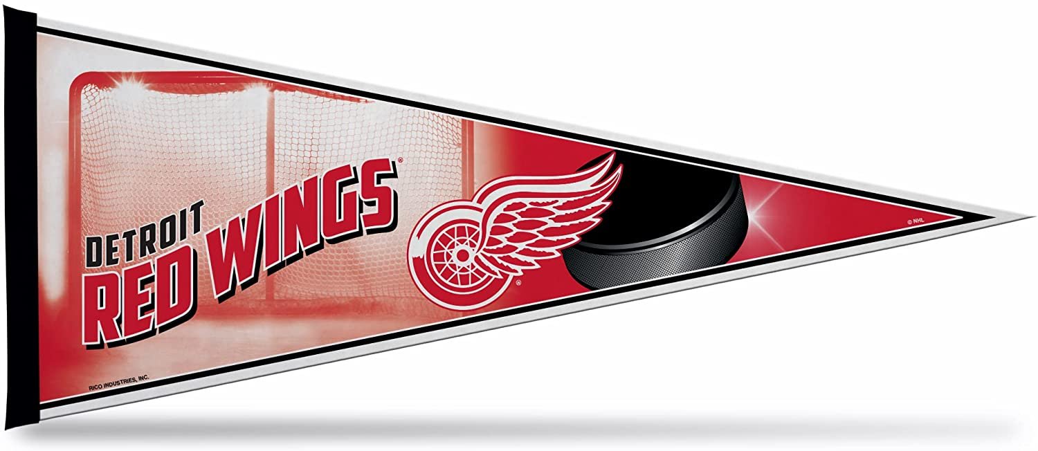 Detroit Red Wings Felt Pennant 12x30 Puck Design