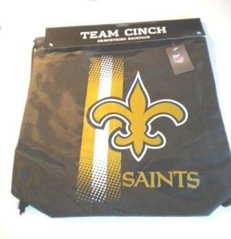 New Orleans Saints Cinch Bag Drawstring Backpack Bag Football Back Sack 17x13 Inch