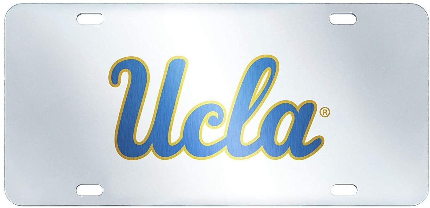 UCLA Bruins Premium Laser Cut Tag License Plate, Mirrored Acrylic Inlaid, 6x12 Inch