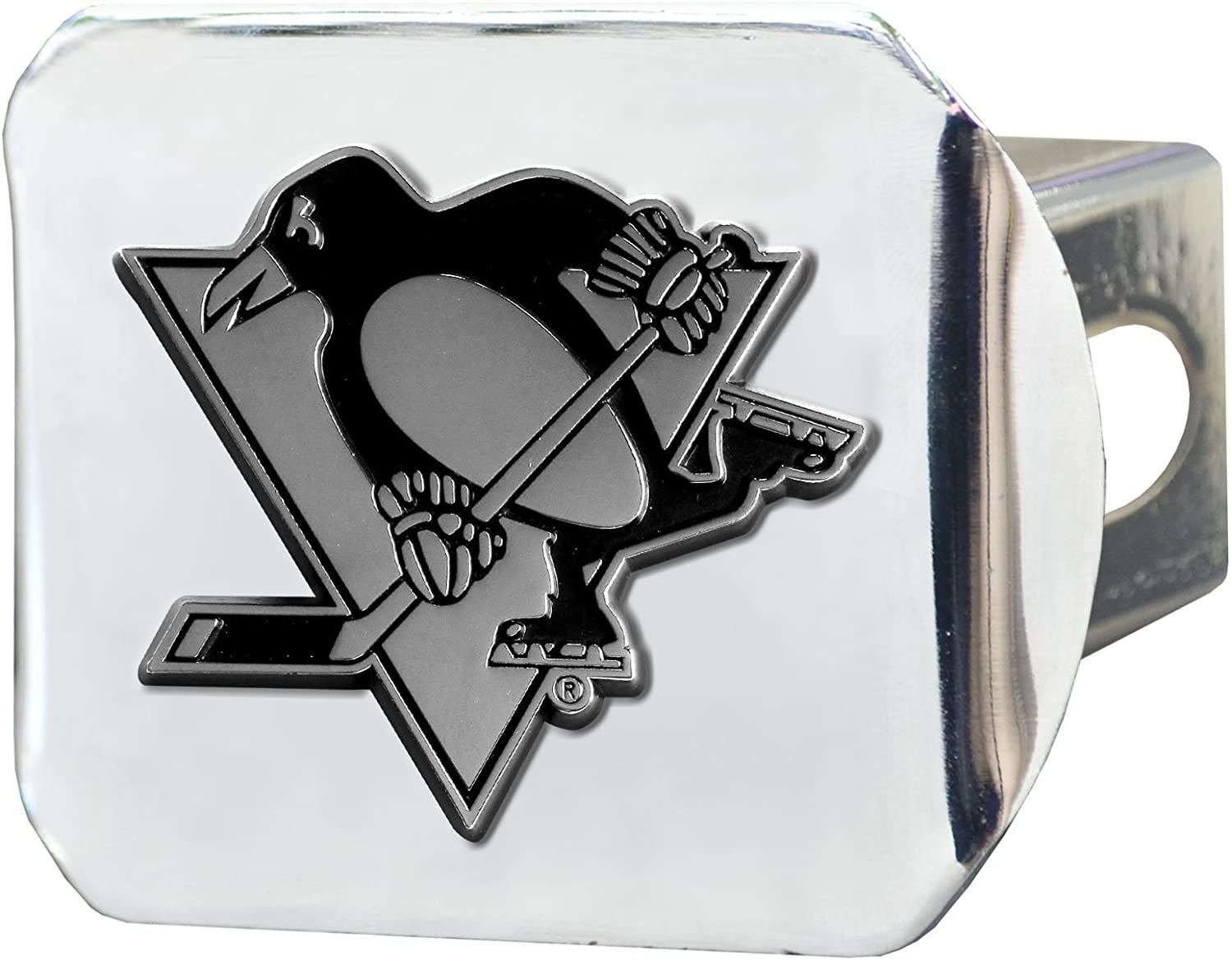 Pittsburgh Penguins Hitch Cover Solid Metal with Chrome Metal Emblem 2" Square Type III