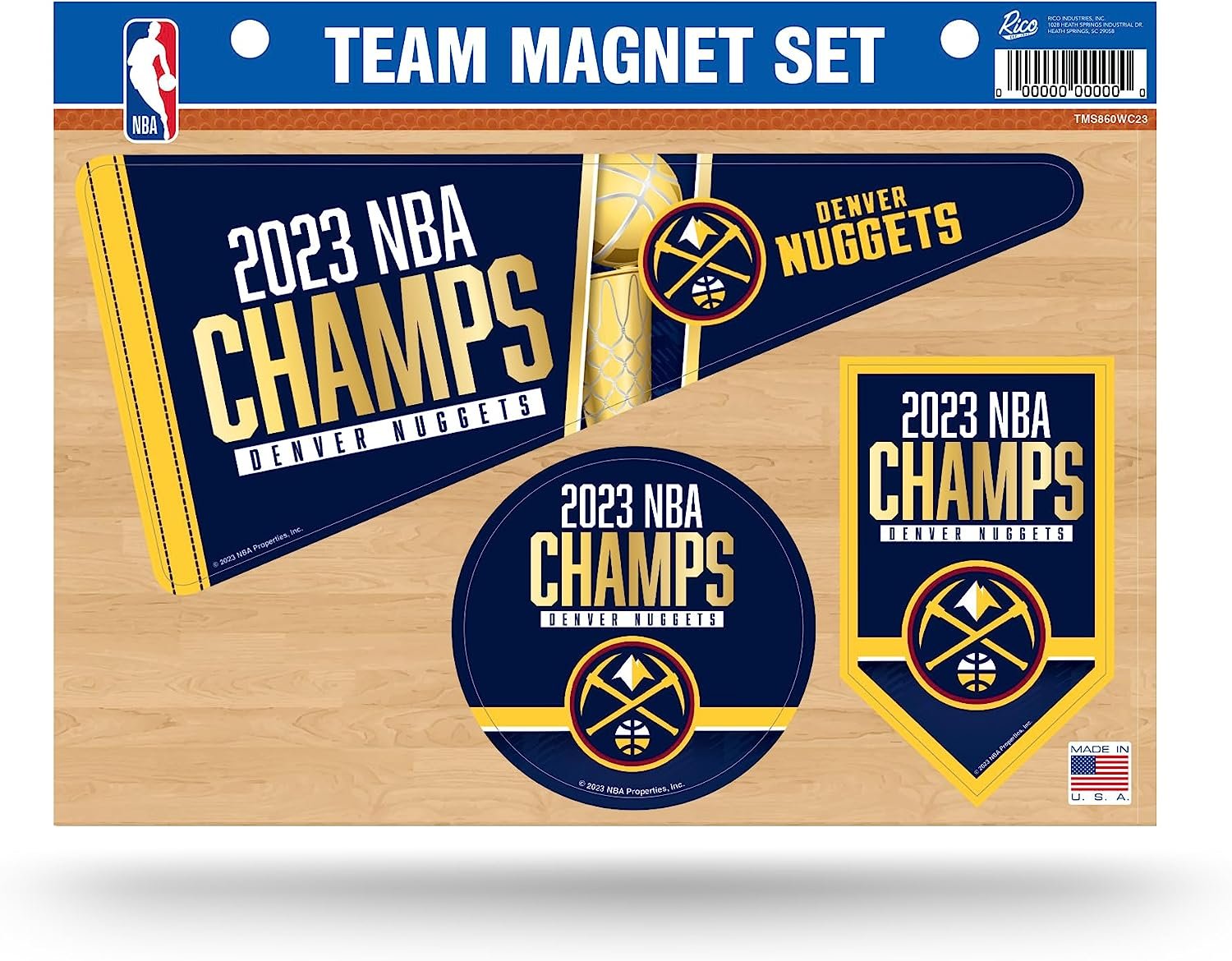 Denver Nuggets 2023 NBA Champions Team Magnet Set, Die Cut, 3-Piece, 8.5x11 Inch, Home Auto