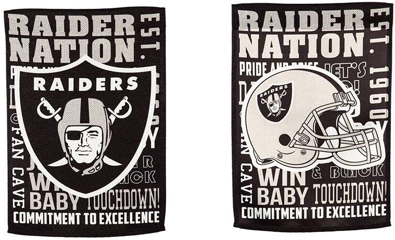 Las Vegas Raiders Premium Double Sided House Flag Banner, Fan Rules Style, 28x44 Inch, Display Pole Sold Separately