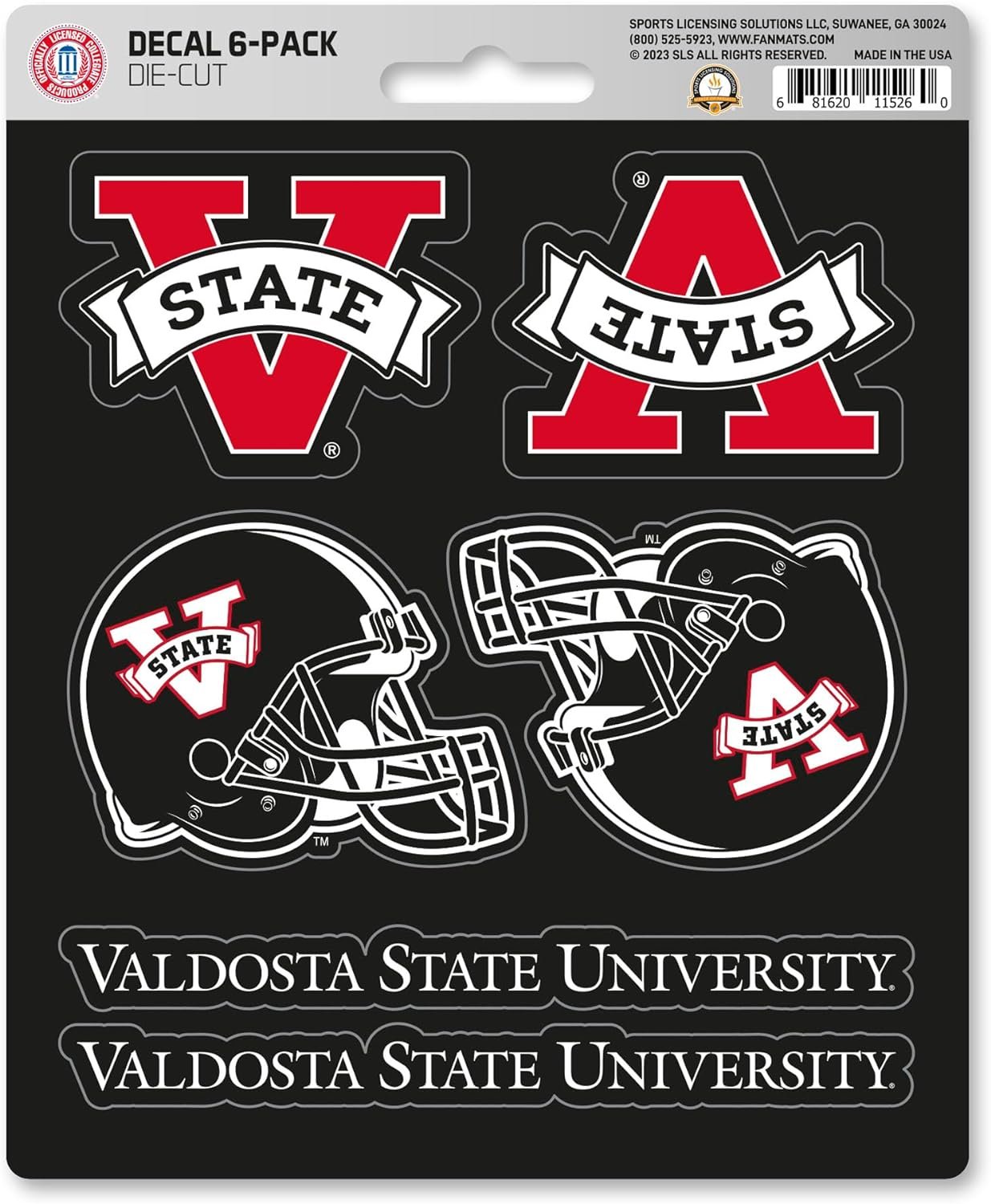 Valdosta State University Blazers 6-Piece Decal Sticker Set, 5x6 Inch Sheet, Gift for football fans for any hard surfaces around home, automotive, personal items