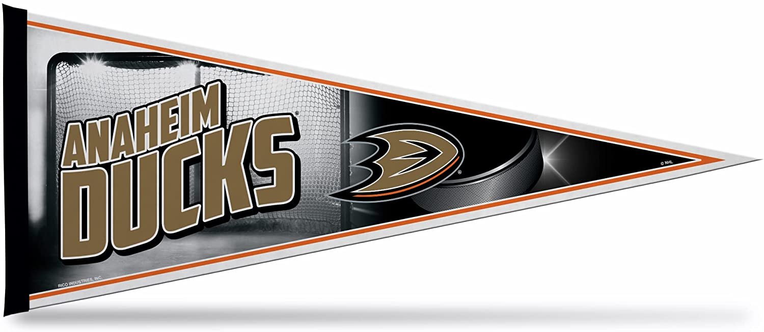 Anaheim Ducks Felt Pennant 12x30 Hockey Puck Design