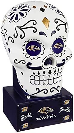 Baltimore Ravens 10 Inch Sugar Skull Good Luck Tiki Totem Garden Statue Resin Outdoor Decoration