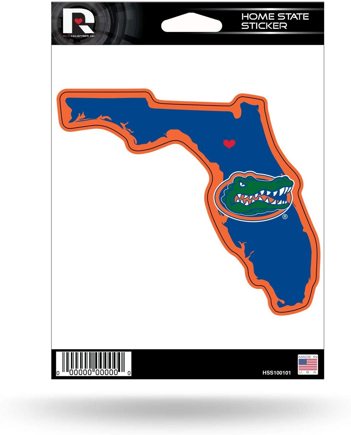 University of Florida Gators 5 Inch Sticker Decal, Home State Design, Flat Vinyl, Full Adhesive Backing