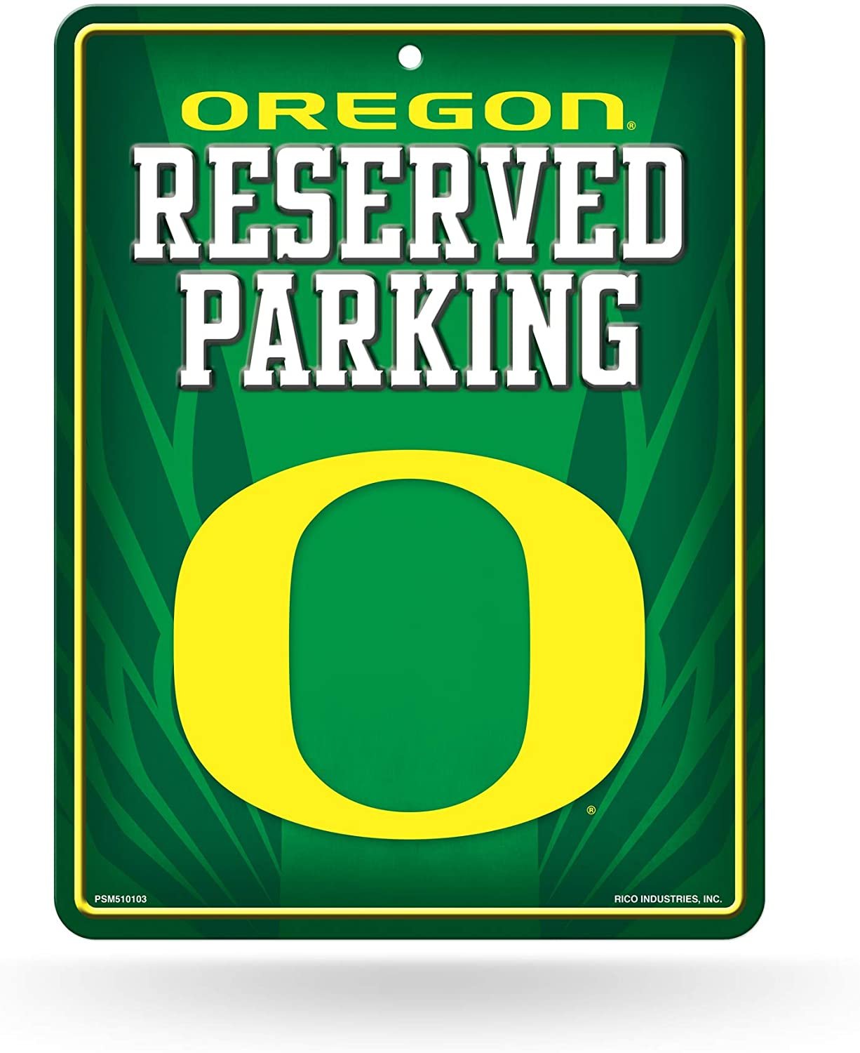 NCAA Oregon Ducks 8-Inch by 11-Inch Metal Parking Sign Decor, Green, 8.5 x 11-inches