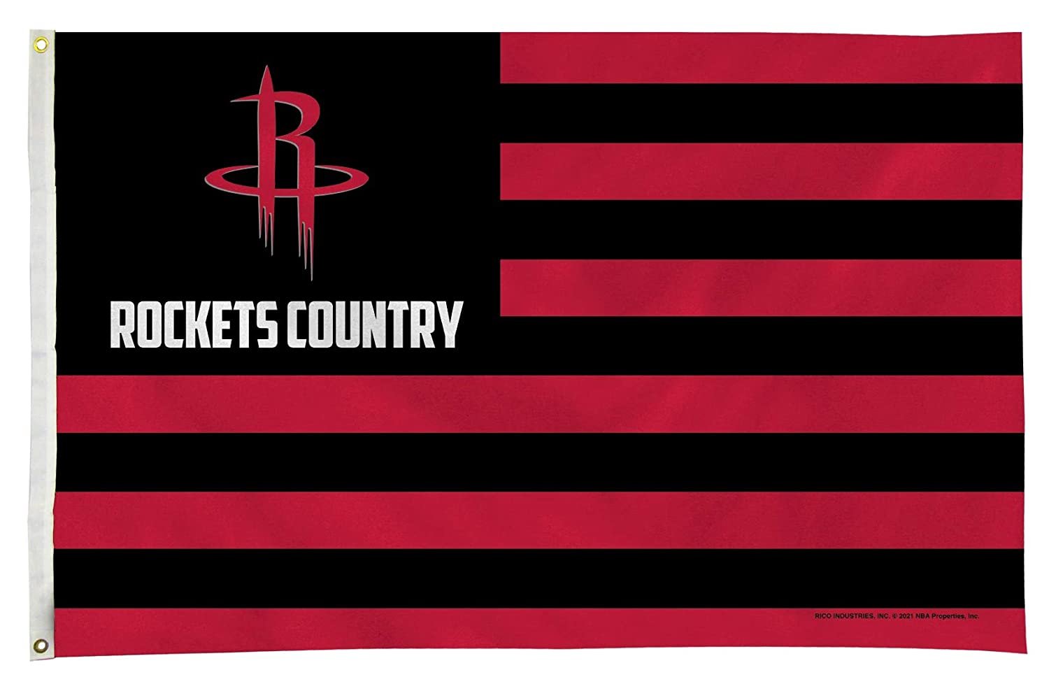Houston Rockets Premium 3x5 Feet Flag Banner, Country Design, Metal Grommets, Outdoor Use, Single Sided