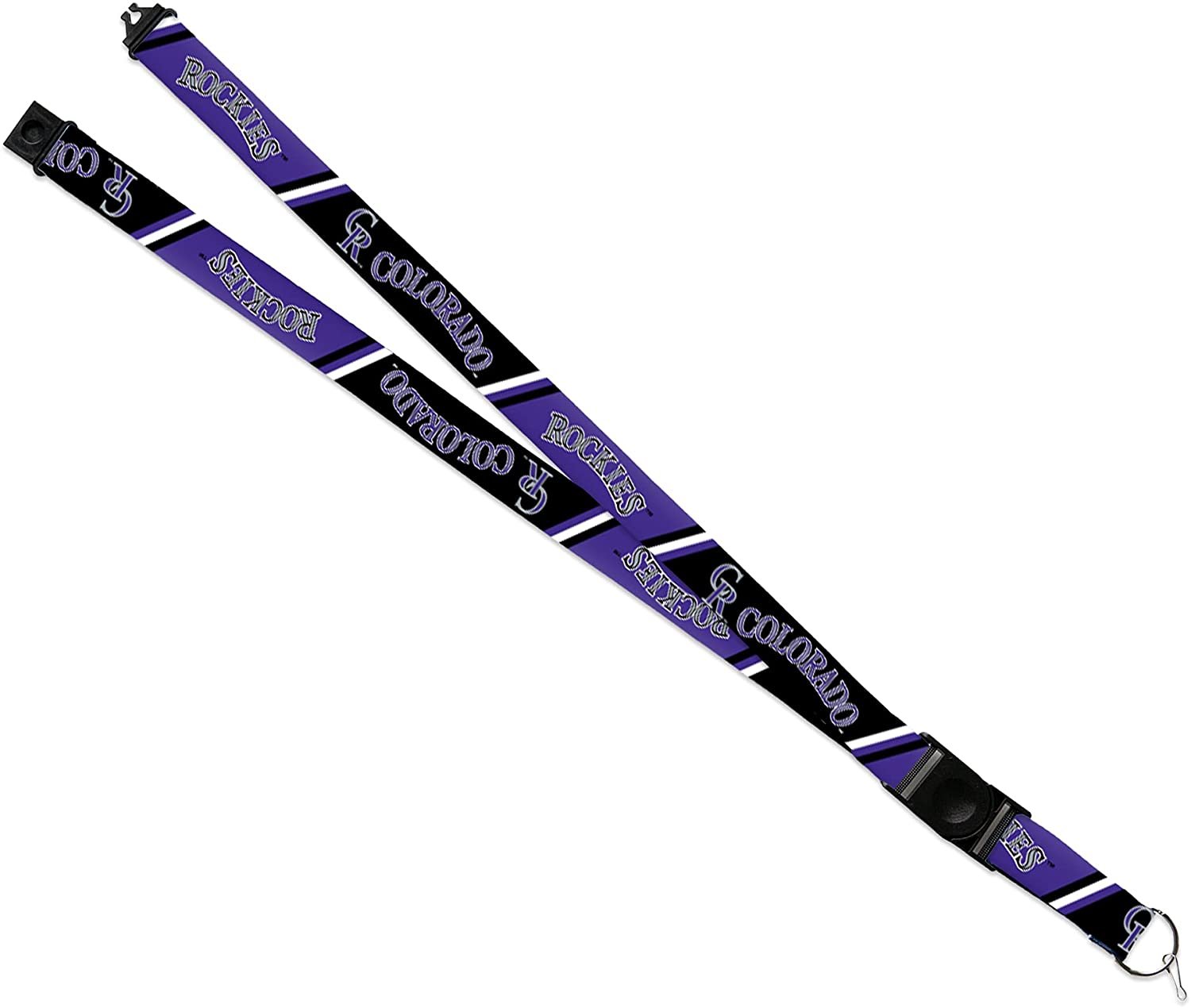 Colorado Rockies Lanyard Keychain Double Sided 18 Inch Button Clip Safety Breakaway