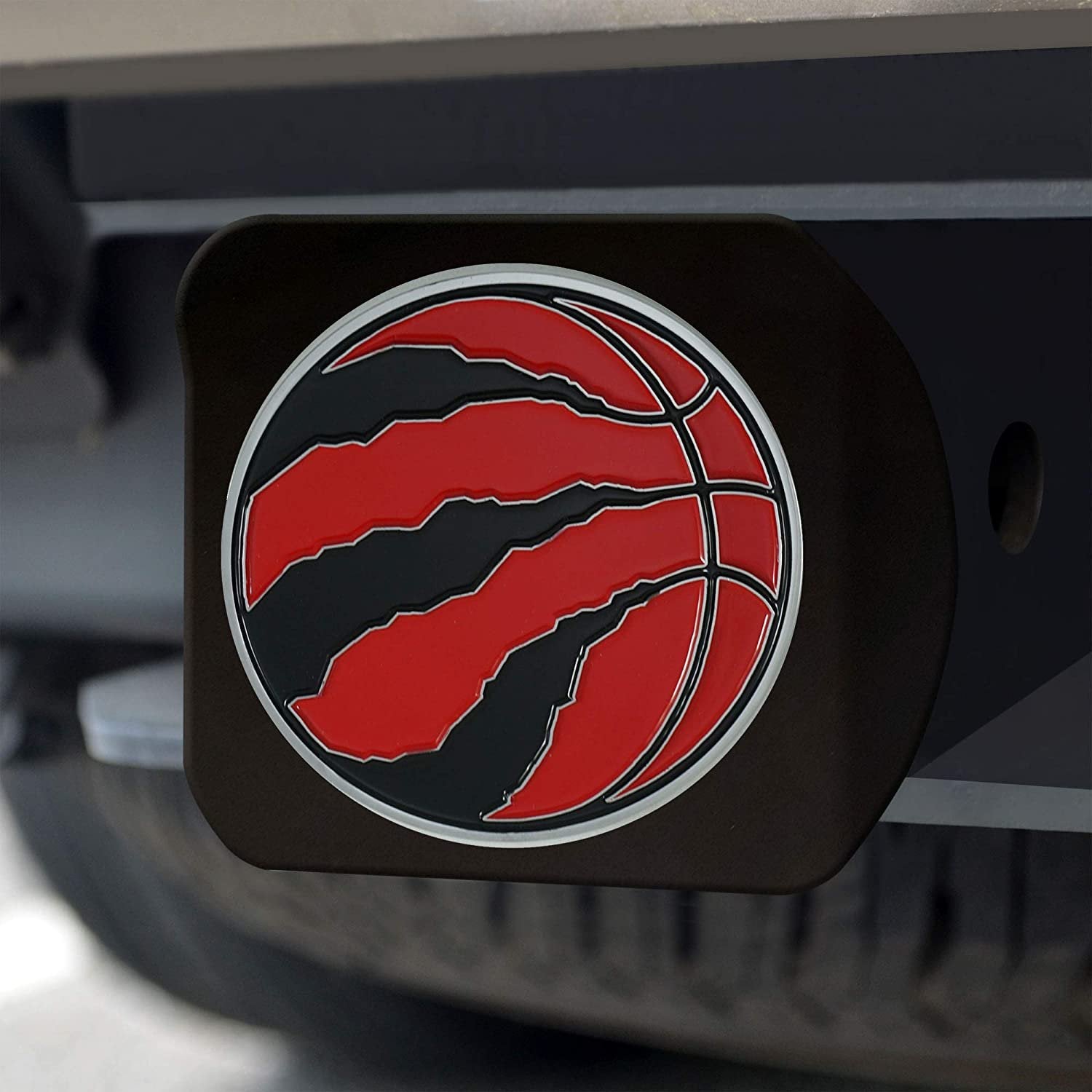 Toronto Raptors Hitch Cover Black Solid Metal with Raised Color Metal Emblem 2" Square Type III