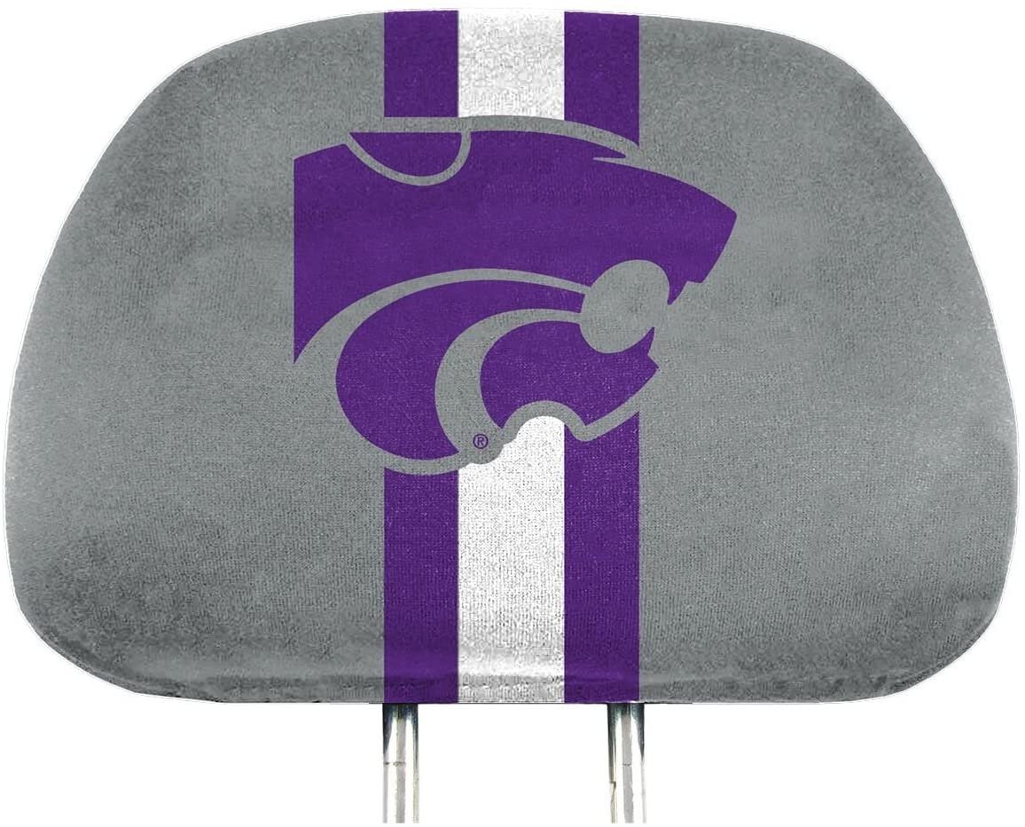 Kansas State University Wildcats Premium Pair of Auto Head Rest Covers, Full Color Printed, Elastic, 10x14 Inch
