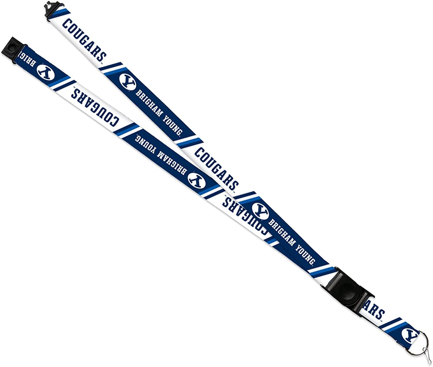 Brigham Young University Cougars BYU Wolfpack Lanyard Keychain Double Sided 18 Inch Button Clip Safety Breakaway