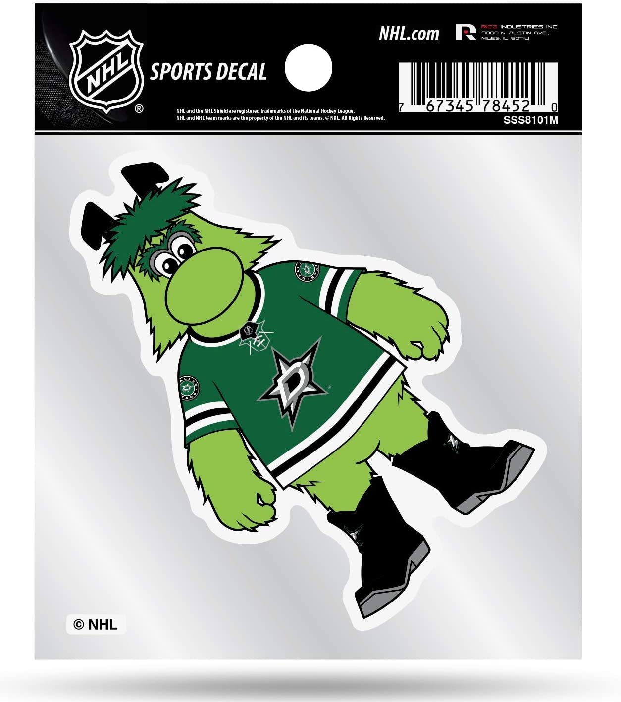 Dallas Stars 4x4 Decal Sticker Mascot Logo Premium with Clear Backing Flat Vinyl Auto Home Hockey