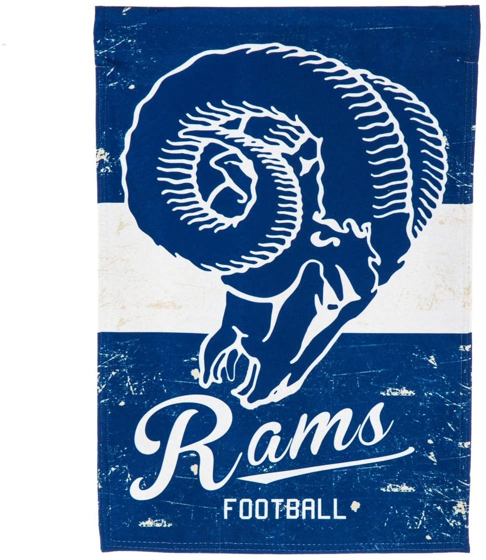 Los Angeles Rams Vintage Design, Premium Linen Garden Flag Banner, Double Sided, 13x18 Inch