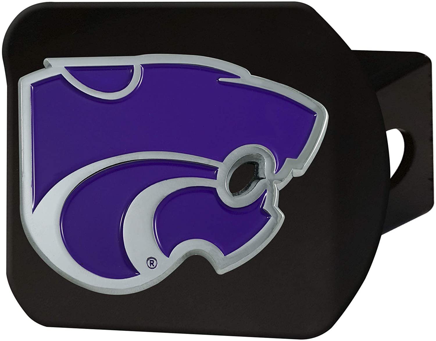 Kansas State Wildcats Hitch Cover Black Solid Metal with Raised Color Metal Emblem 2" Square Type III University