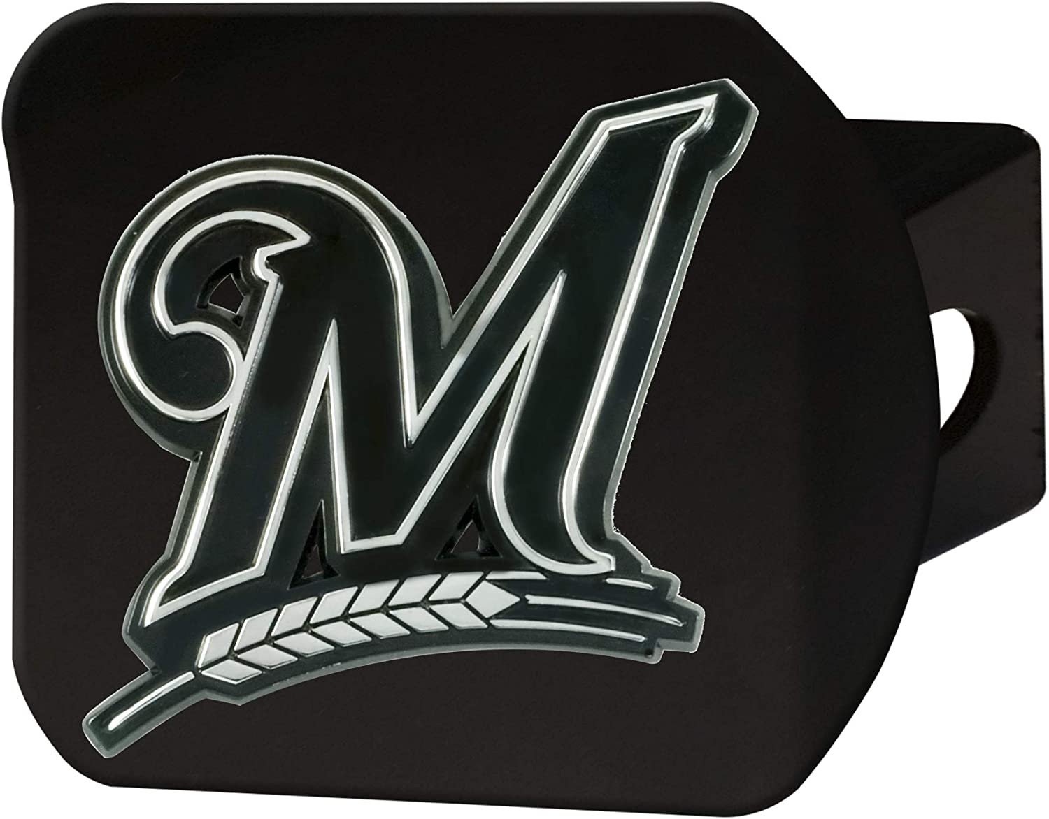 FANMATS 26631 MLB - Milwaukee Brewers Hitch Cover - Black