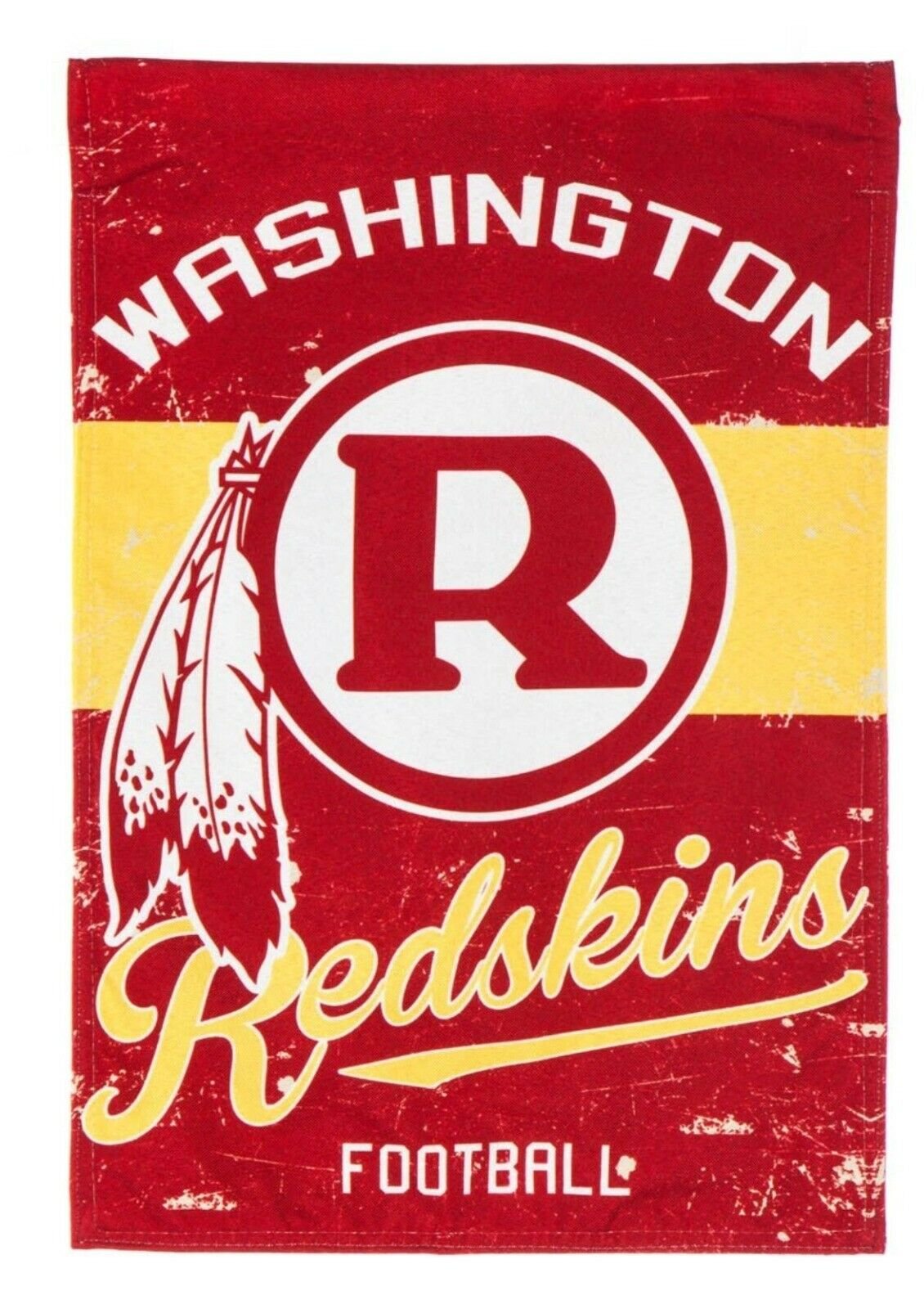 Washington Redskins Commanders Premium House Flag Banner, Double Sided, Retro Vintage Style, Linen, 28x44 Inch