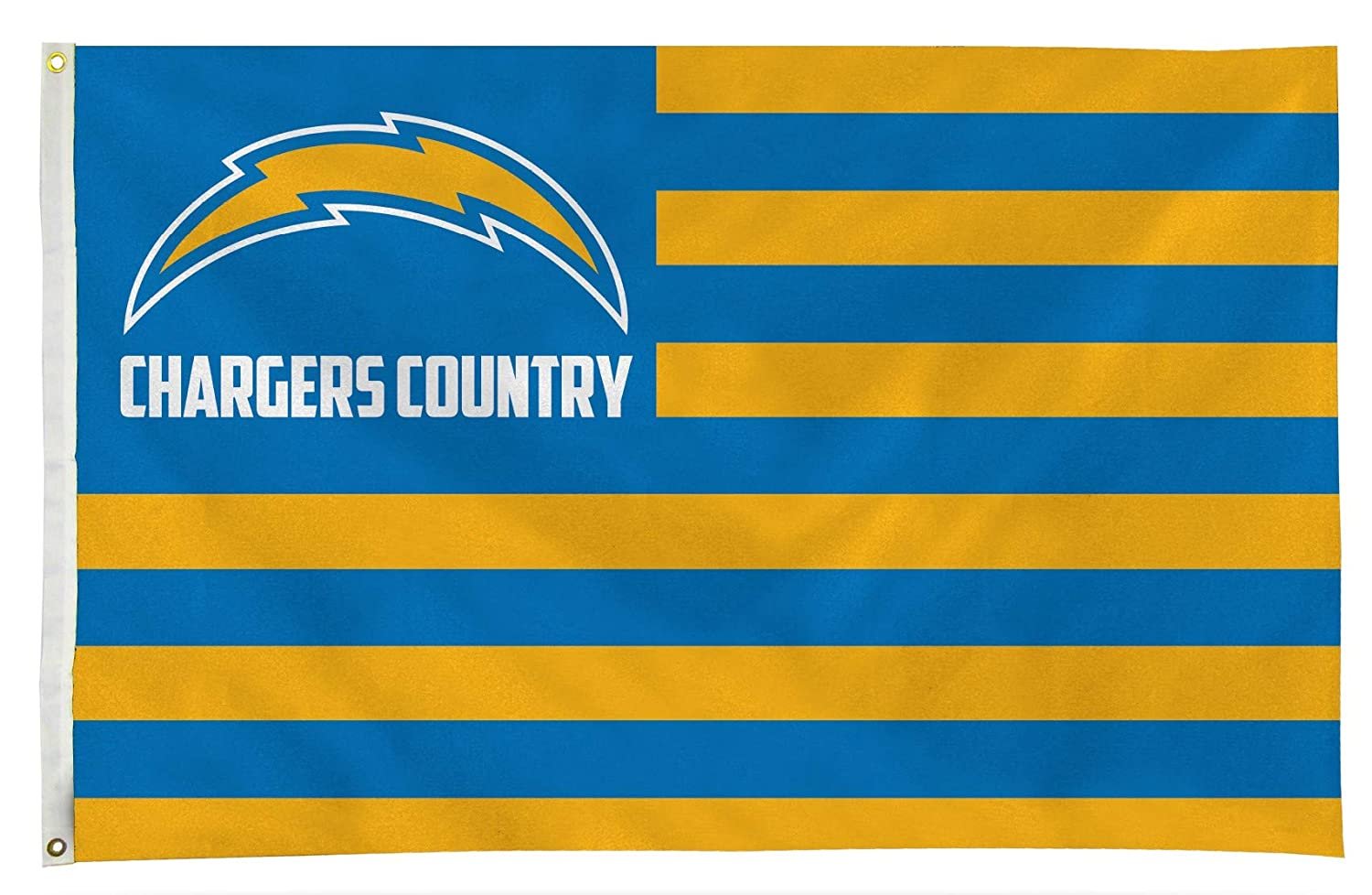Los Angeles Chargers Flag Banner, 3x5 Feet, Country Design, Metal Grommets, Outdoor or Indoor Use