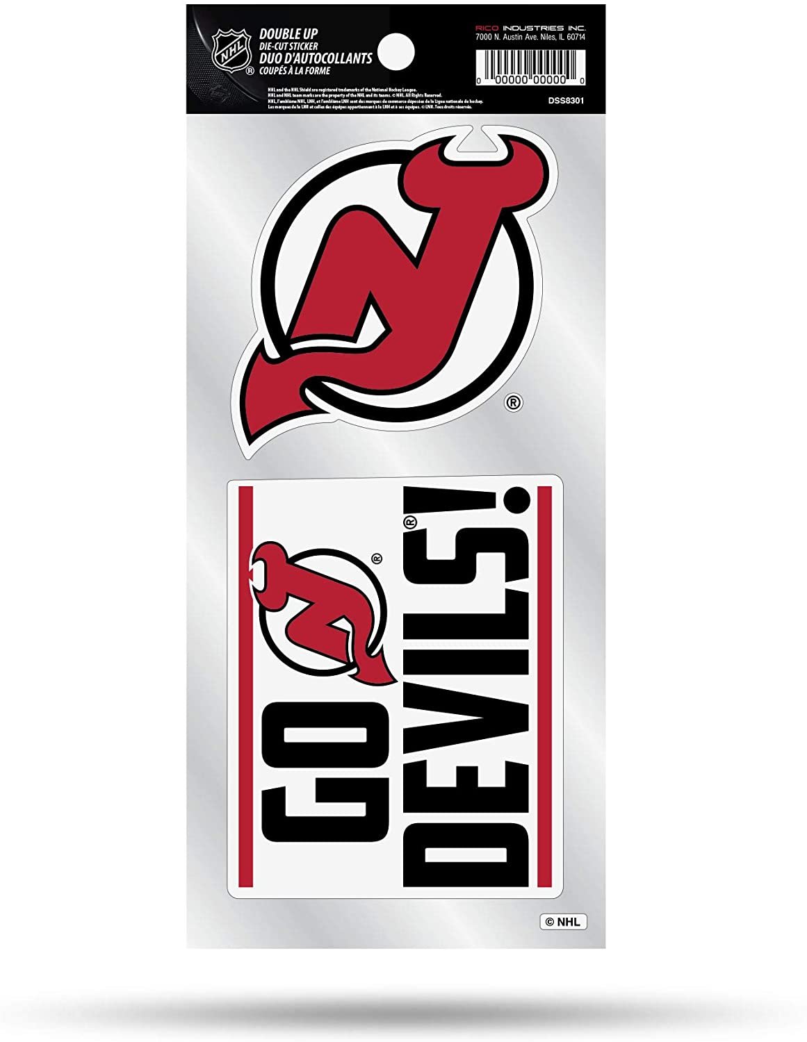 New Jersey Devils Double Up Die Cut 2-Piece Sticker Sheet