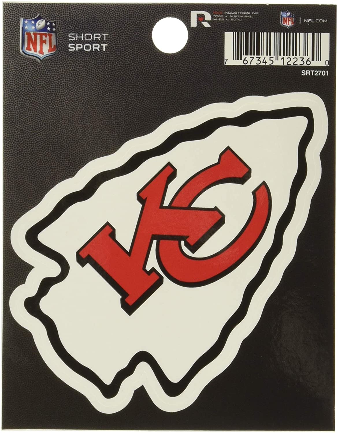 Kansas City Chiefs 3 Inch Decal Sticker, Flat Vinyl Die Cut, Full Adhesive Backing