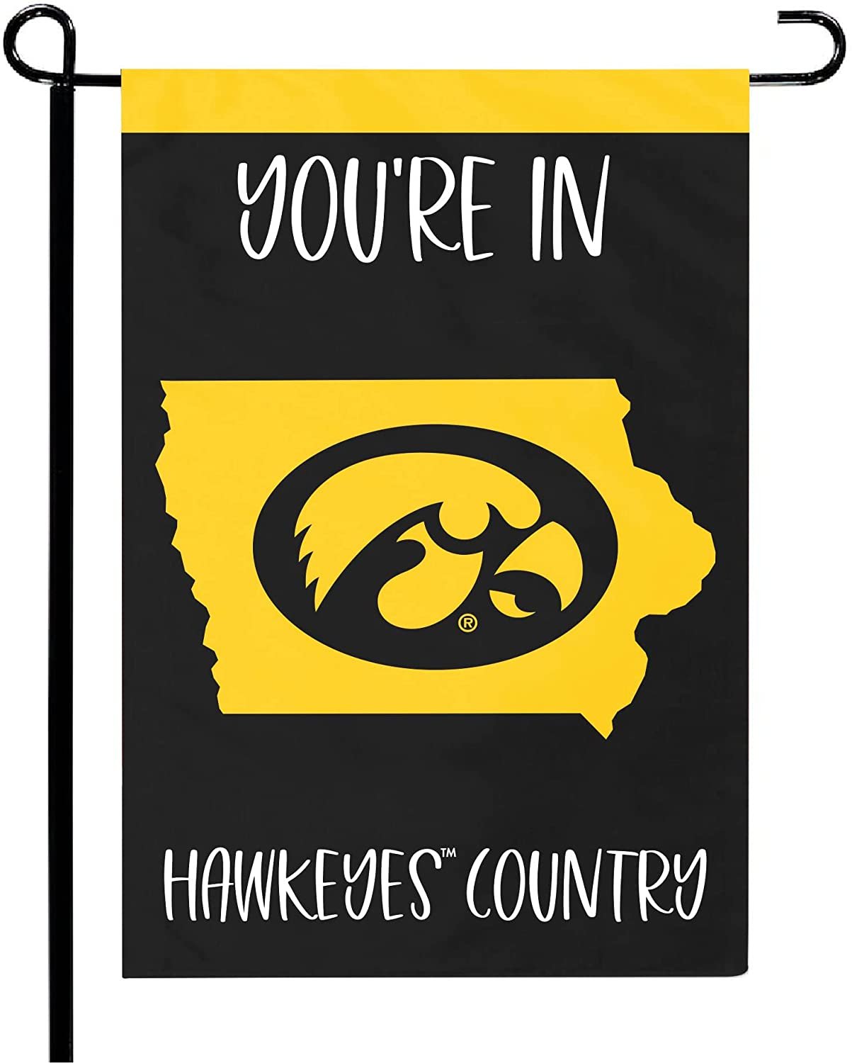 University of Iowa Hawkeyes Double Sided Garden Flag Banner 12x18 Inch Country Design