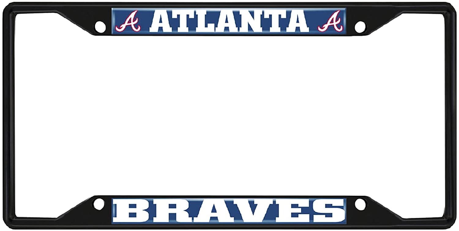 Fanmats MLB Atlanta Braves Black Metal License Plate Frame