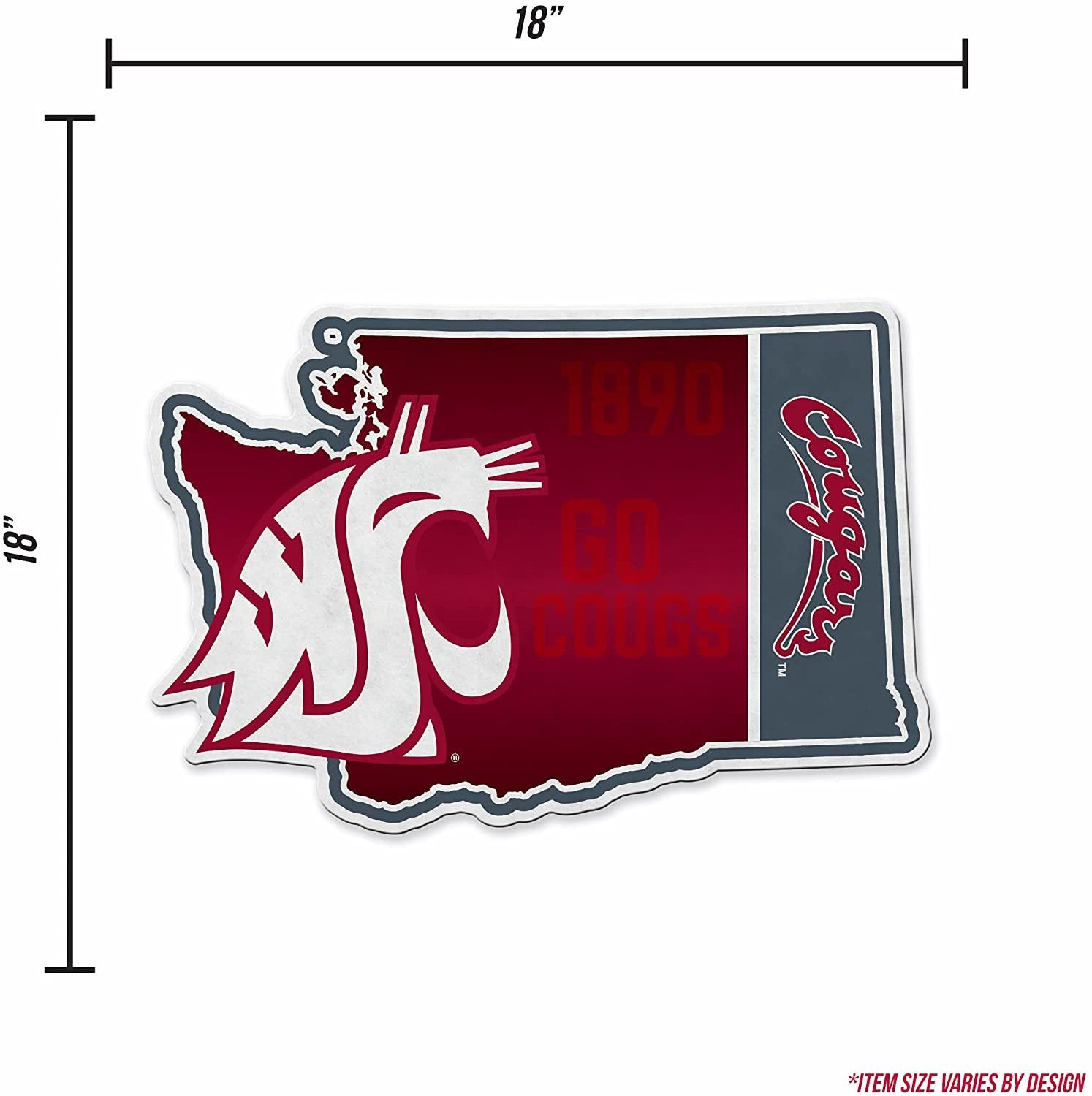 Washington State Cougars Pennant State Shape 18 Inch Soft Felt University of