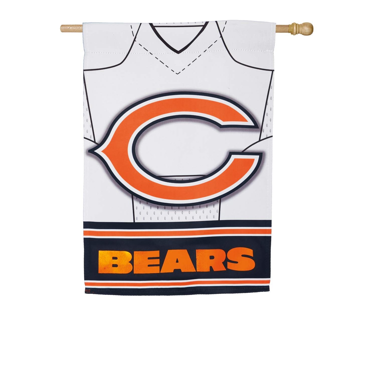 Chicago Bears Premium Premium 2-Sided Banner Flag, Suede, Jersey Graphics, 28x44 Inch