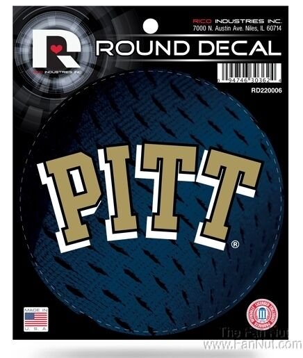 Pittsburgh Panthers PITT 4" Round Flay Vinyl Auto Decal Sticker University of