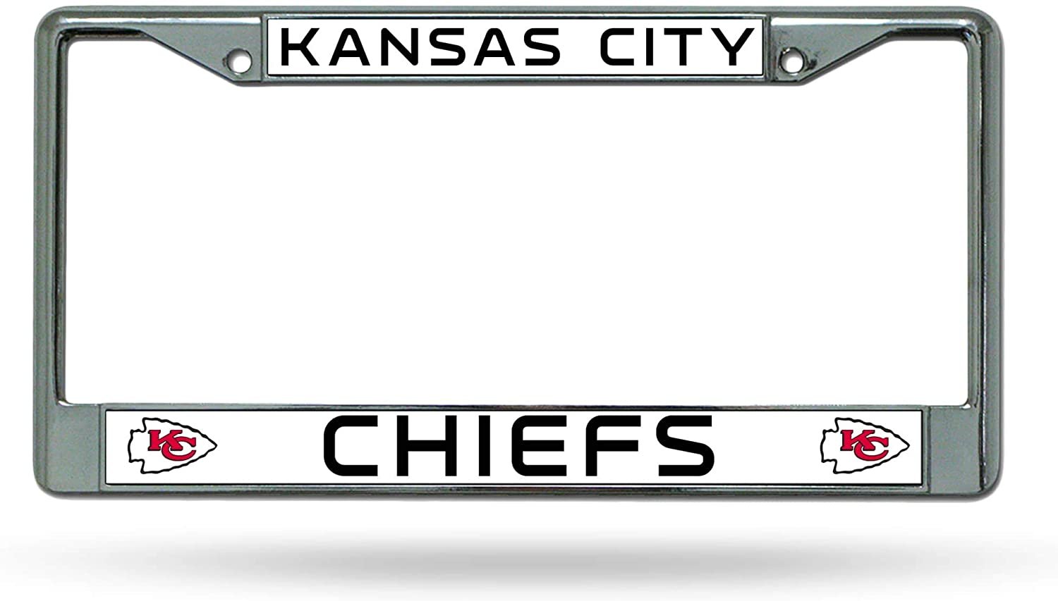 Kansas City Chiefs Premium Metal License Plate Frame Chrome Tag Cover, 12x6 Inch