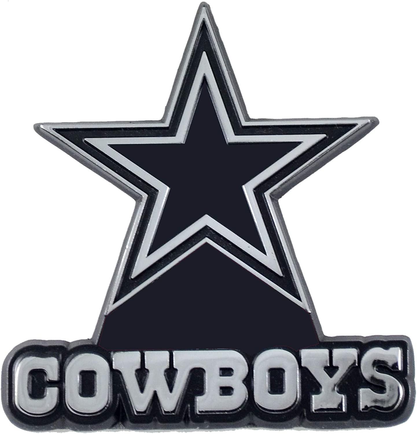 Dallas Cowboys Solid Metal Raised Auto Emblem Decal Adhesive Backing