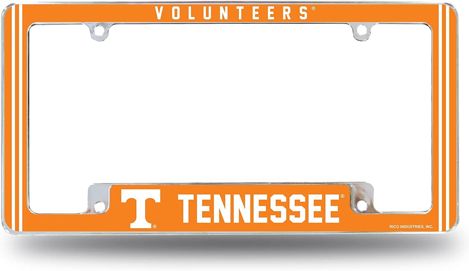 University of Tennessee Volunteers Metal License Plate Frame Chrome Tag Cover 12x6 Inch Alternate Design