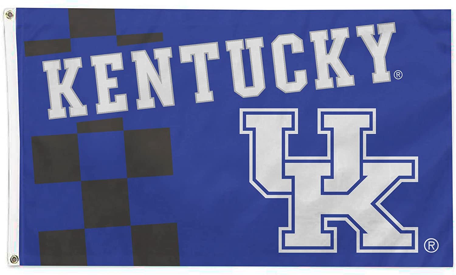 University of Kentucky Wildcats Flag Banner 3x5 Feet Metal Grommets Checkered Design