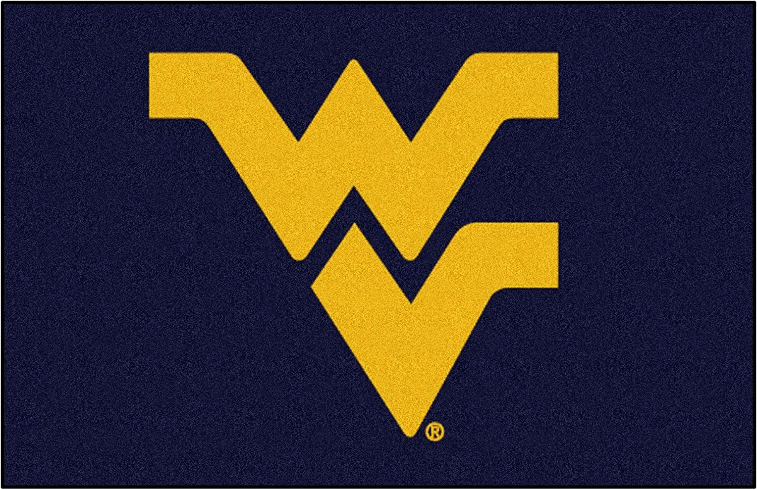 West Virginia University Mountaineers Floor Mat Area Rug, 20x30 Inch, Nylon, Anti-Skid Backing