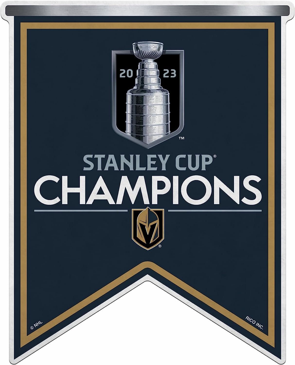 Vegas Golden Knights 2023 Stanley Cup Champions 18 Inch Shape Cut Pennant Home Decor Soft Felt EZ to Hang