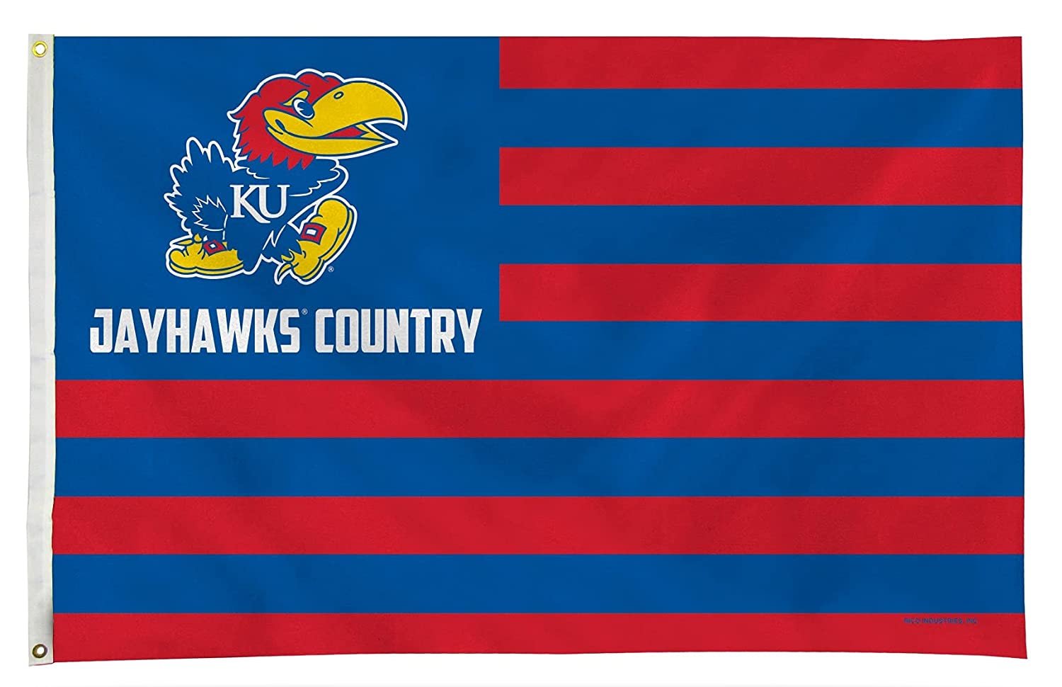 University of Kansas Jayhawks Premium 3x5 Feet Flag Banner, Country Design, Metal Grommets, Outdoor Use, Single Sided
