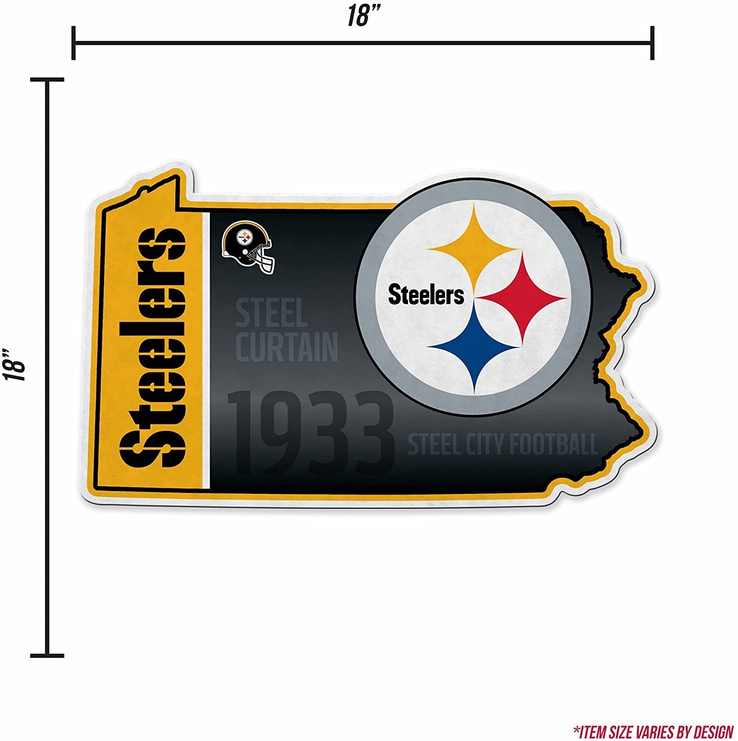 Pittsburgh Steelers Pennant State Shape 18 Inch Soft Felt